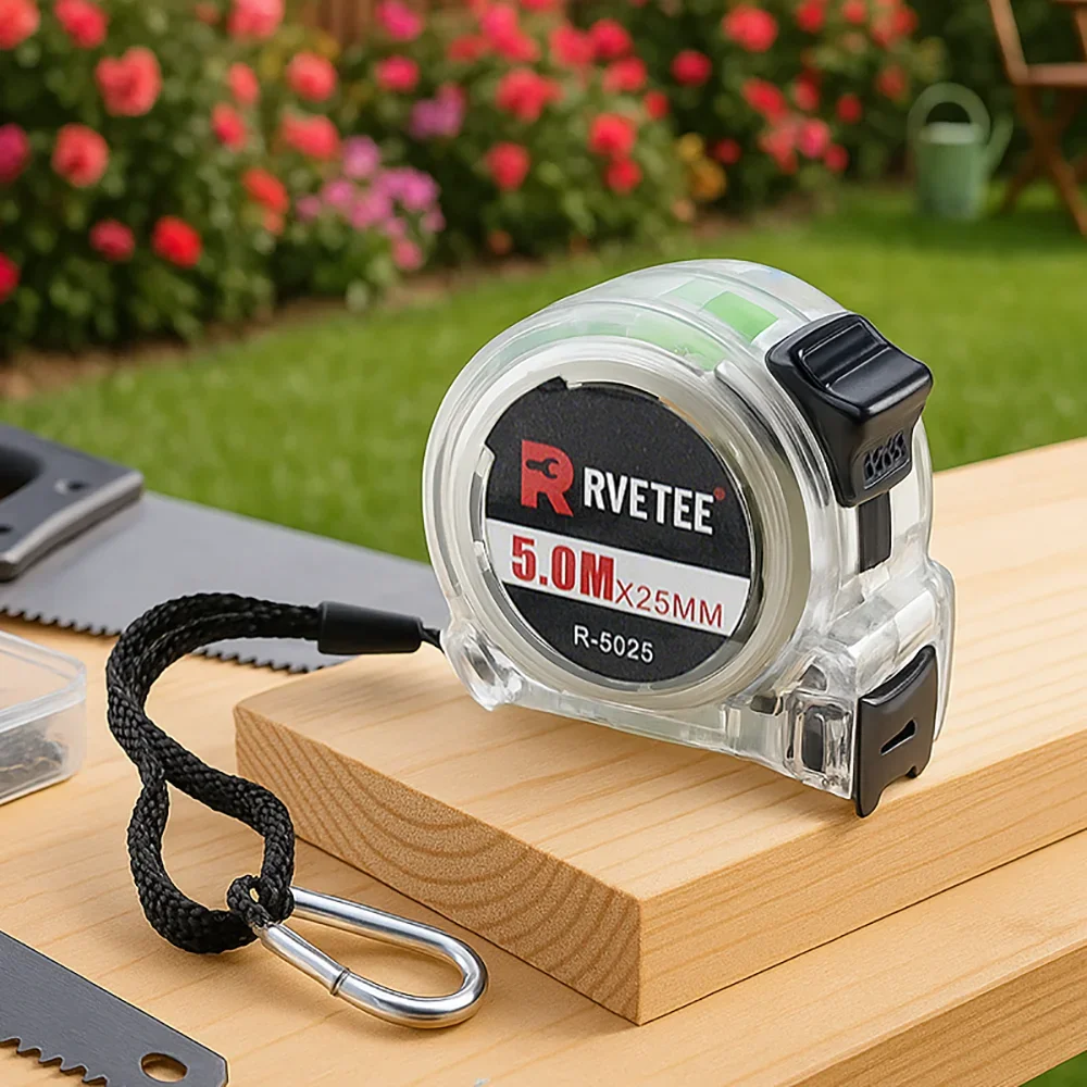 High Precision 5M Self-Lock Tape Measure, Fluorescent Metric/Inch Markings, Drop-Proof Retractable Ruler, Men Gift