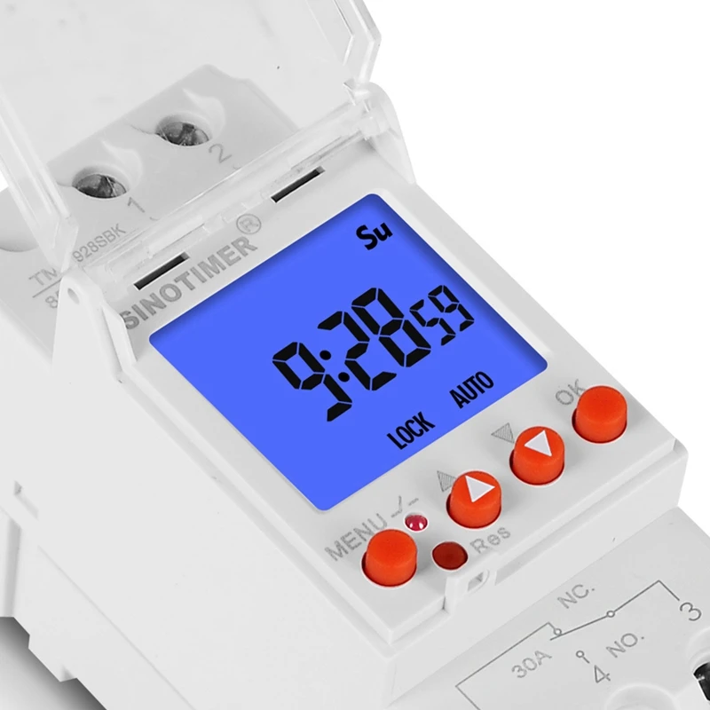 SINOTIMER TM928SBKL Second Control Large Screen Display Replaceable Timer Switch Backlight-85-265V 30A