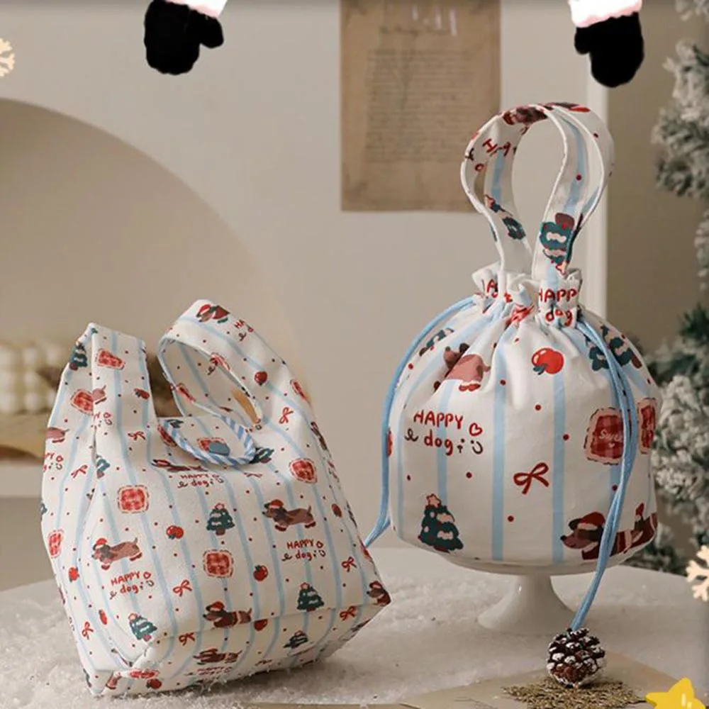 القماش شنطة هدايا القماش شجرة عيد الميلاد حقيبة هدية التعبئة والتغليف حقيبة لطيف لعيد الميلاد هدية تبادل عطلة الاحتفال