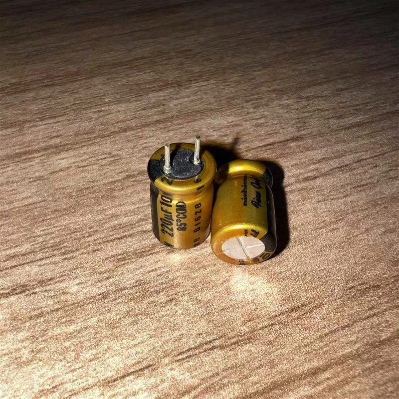 10 uds/100 Uds Nichicon 10V220uF (oro fino) serie FG 8x12mm 220uF/10V condensadores electrolíticos de Audio de alta calidad