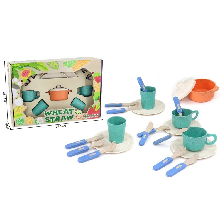 Ensemble de cuisine en plastique PP pour enfants, maison de jeu de pique-nique, jouet de cuisine, New York, 22 pièces