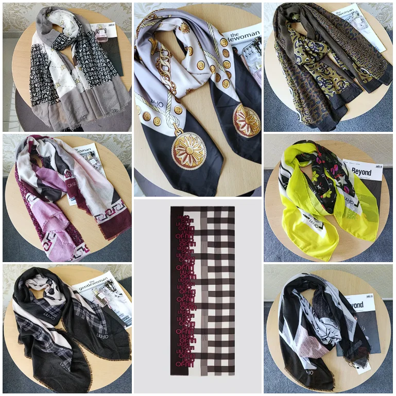 

2025 Foreign Trade Italy Original Single Hot selling Brand Women's Scarf Printed Sunshade Warm Dual purpose Shawl Neck