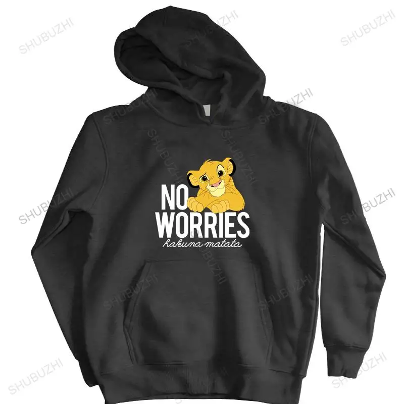 

brand men autumn hoodie Lion King Classic No Worries Simba sweatshirt male Sportswear hoodies warm coat