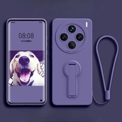 For Vivo X200 Pro Mini Liquid Silicone Sleeve Bracket for VivoX200 X200ProMini Phone Case Lanyard Protective Shell Soft Cover