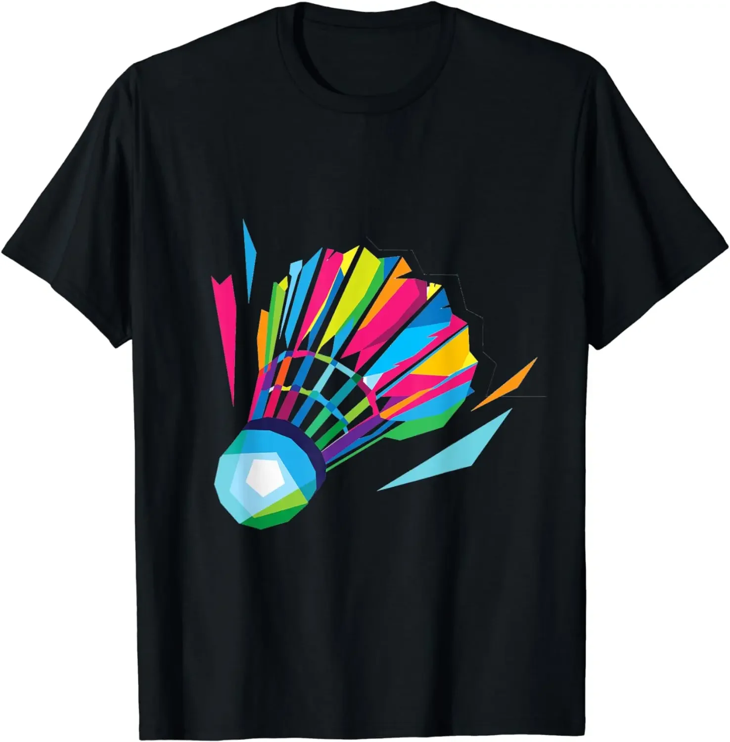 Badminton Shuttlecock Colorful Pop Art T-Shirt  Kawaii Clothes Women Clothes Tops Graphic T Shirts Ropa De Mujer