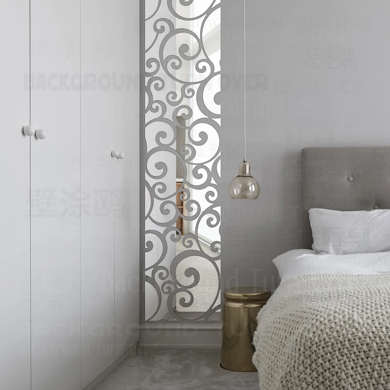 Wall Sticker Mirror Home Decor Undefined 3D Christmas Grillwork Swirly Vintage Antique Vine Frieze Panel Listello Border R176