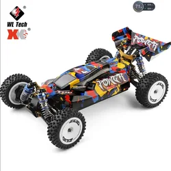 WLtoys 124007 1:12 Electric 4WD Racing Car 75 km/h Speed RC Car 2.4G telecomando Drift Crawler staffa integrata per telefono cellulare