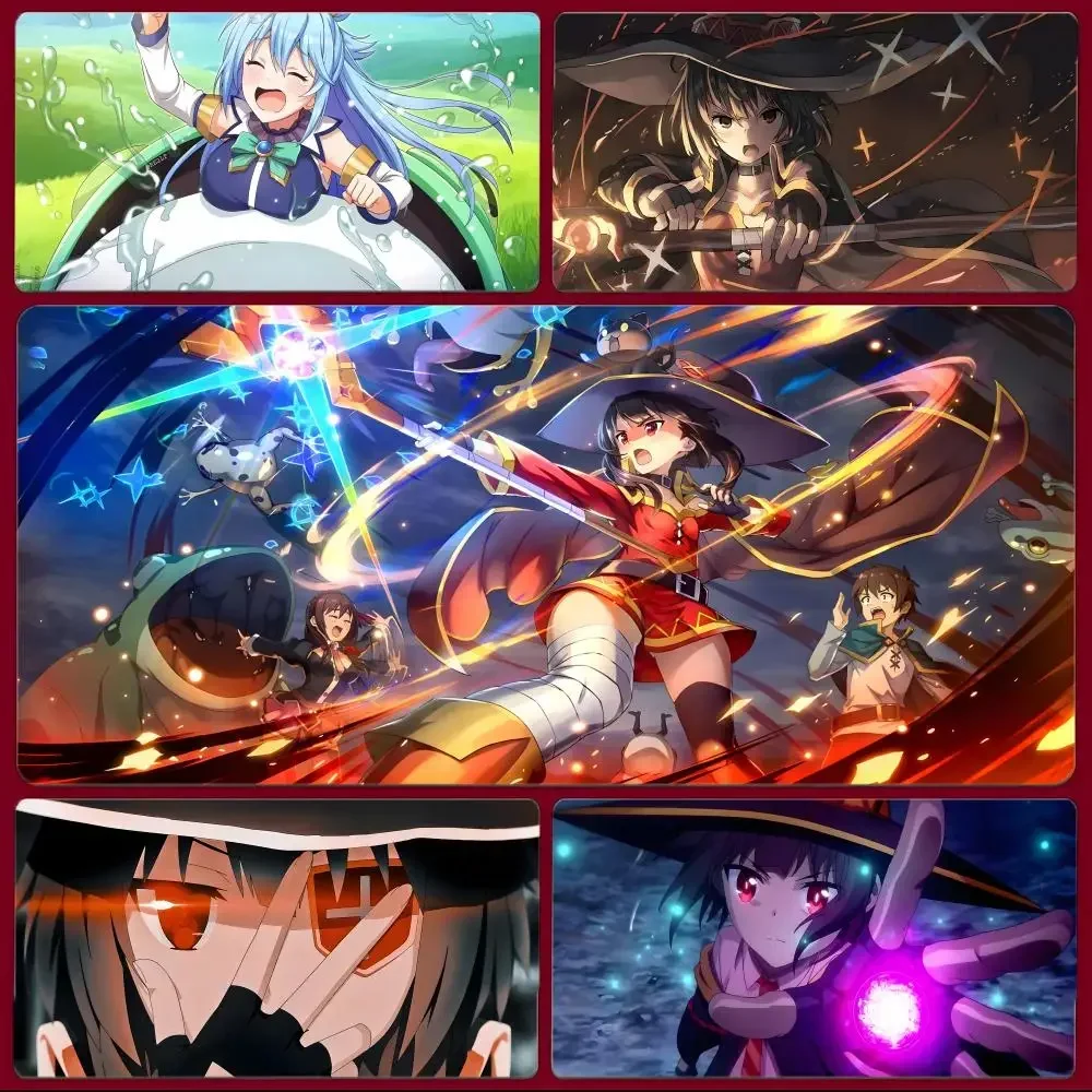 anime funny M-MEGUMIN KonoSuba Mouse Pad Large Gaming Mousepad with Stitched Edges Thickened Desk Mat PC
