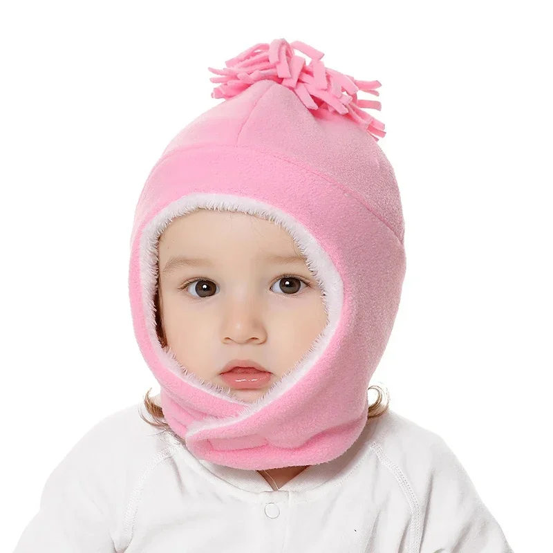 Autumn Winter Baby Hat Floral Girls Boys Earflap Hat Polar Fleece Kids Warm Cap Infant Toddler Bonnet Baby Stuff Accessories