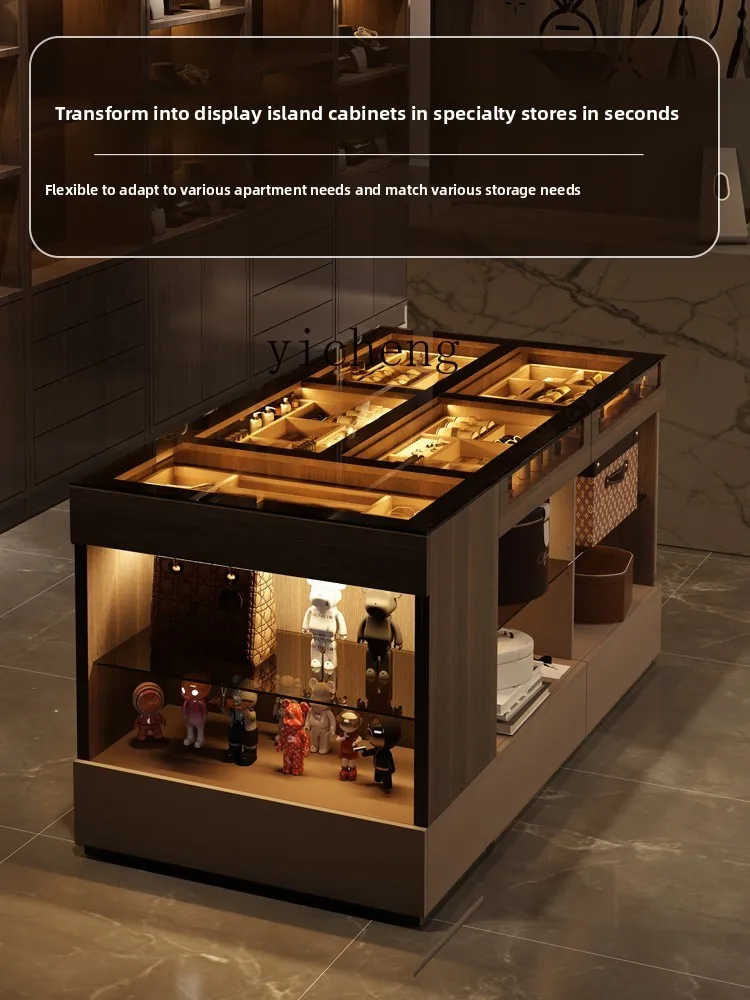 

FY Cloakroom Middle Island Cabinet Jewelry Display Cabinet Storage Bucket Cabinet High-end Jewelry