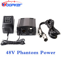 Woopker 48V Phantom Power Supply with XLR Cable for Condenser Microphone BM 800 858 Audio Recording Karaoke Sound Equipment