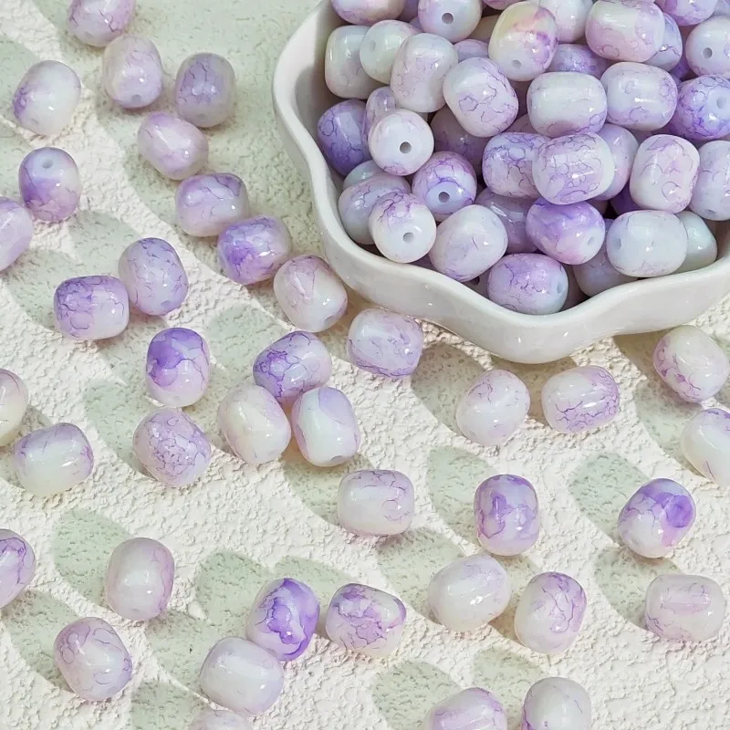 100 قطعة من خرز الخزف الملون على شكل عناب خرز حبر مطلي وملطخ لتقوم بها بنفسك مجوهرات خرز مزجج إكسسوارات المواد بالجملة