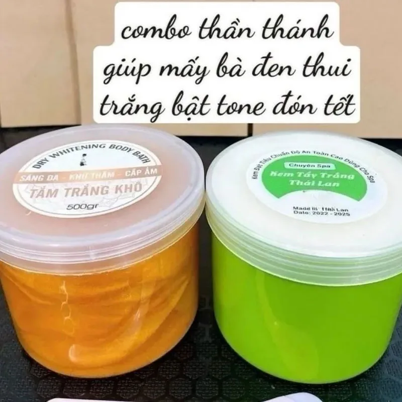 KEM tảy trêng DA, DM2โศก M KEM tảy trêng ร่างกาย thái LAN chuyên Spa hảxanh 500G, chảt KEM XN thơm, giúp trda hảng