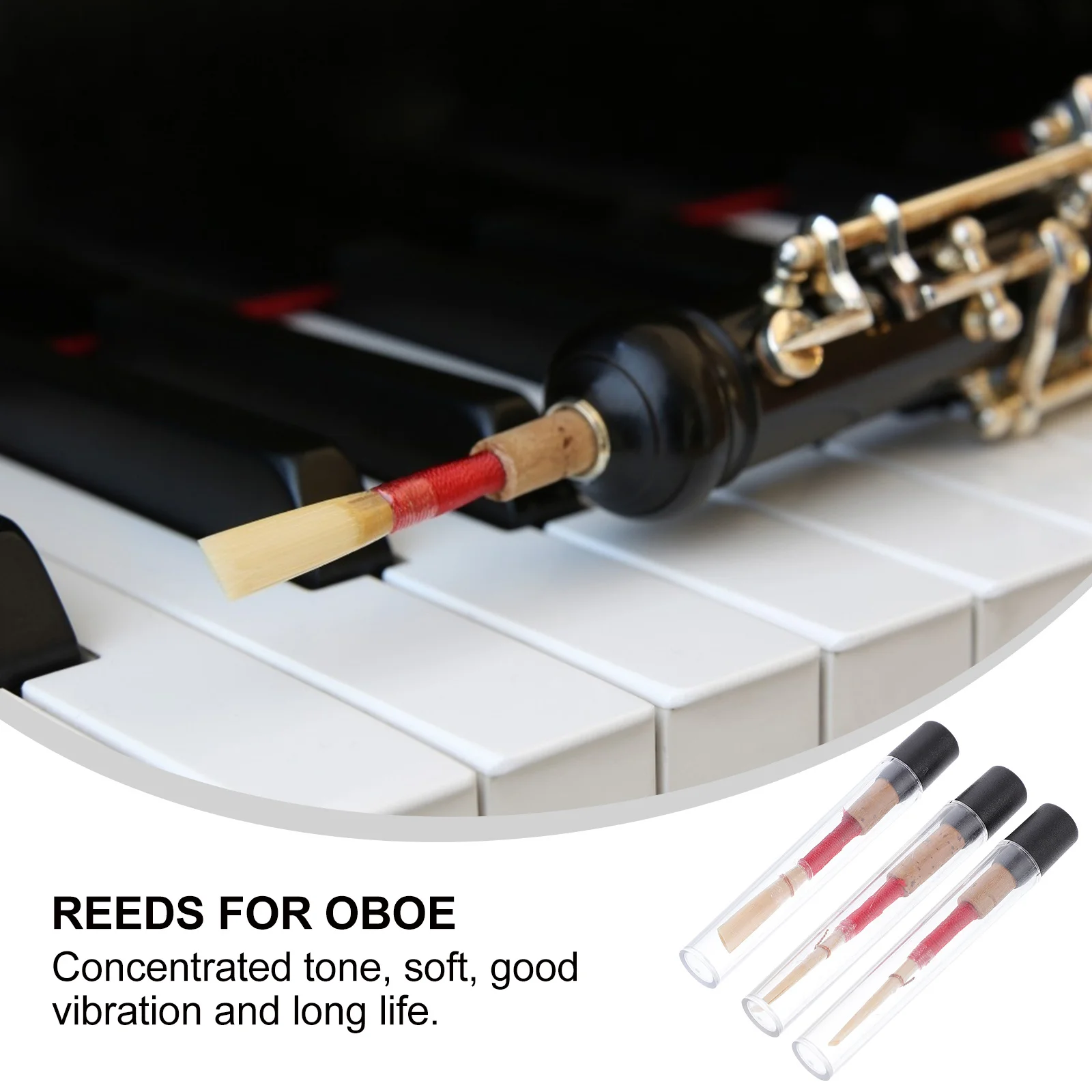 

3 pcs Wooden Oboe Reeds Handmade Replacement Reeds For Daily Use Gift Performance Natural Tone Long Lasting Oboe Accessories