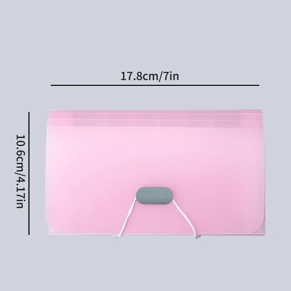 1 STÜCK 13 Zellen A6 Mini Lanyard Orgel Tasche Büro Datei Lagerung Candy Farbe Ticket Ordner Transparenter Ordner