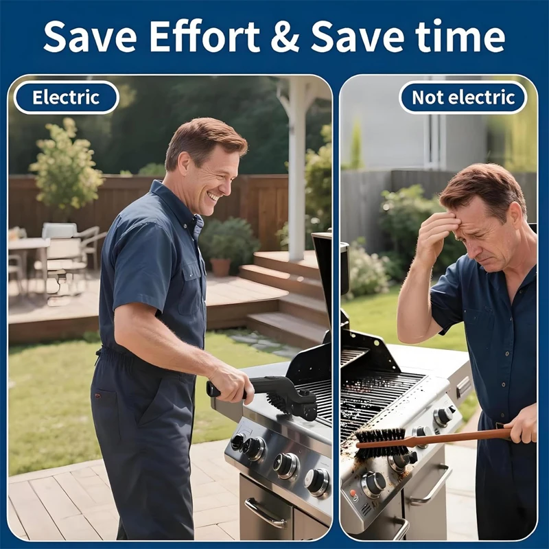 Electric Grill Brush Grill Brush Electric Brush For Barbecue Kitchen Brush Electric Network BBQ Cleaner Kitchen Silicone Brush - Image 3