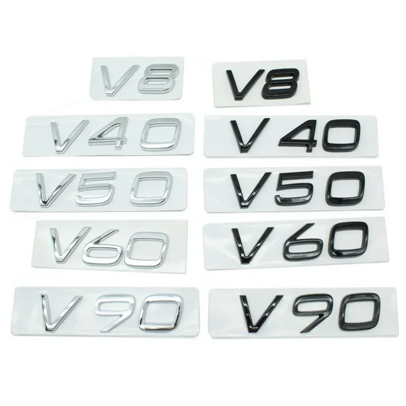 V8 V40 V50 V60 V90 Trunk Label Car Stickers for Volvo Accessories Rear Boot Refit Trunk Emblem Decoration Displacement Decal