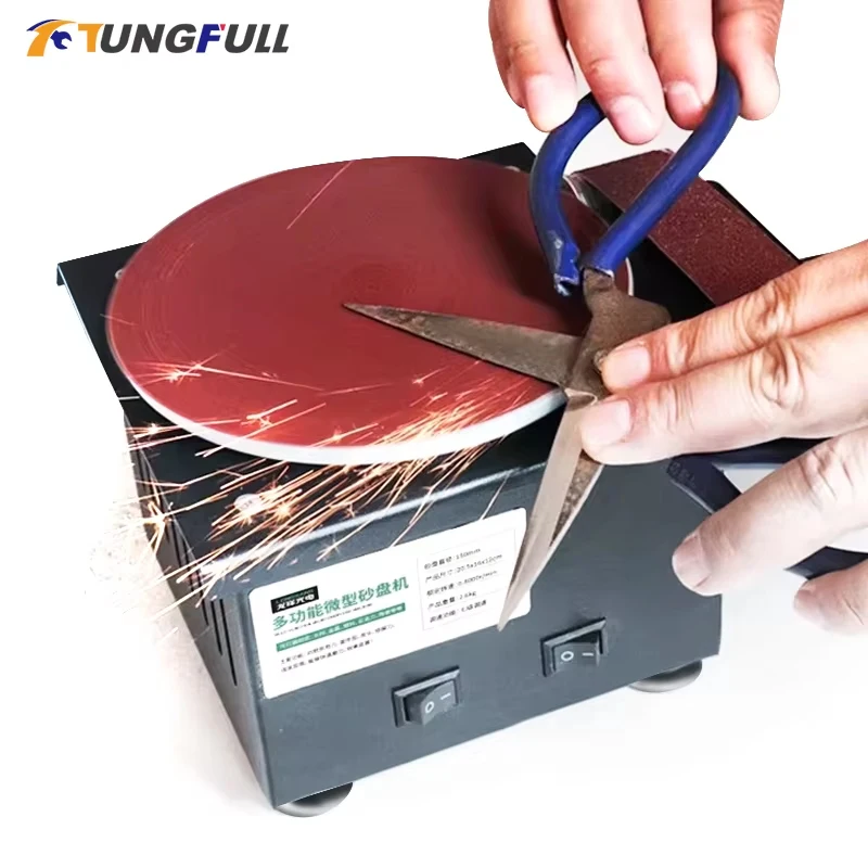 미니 벤치 디스크 샌더 샌드페이퍼 스티커 디스크 테이블 그라인더 DIY 고속 샌딩 디스크 기계 나이프 숫돌 연마 기계