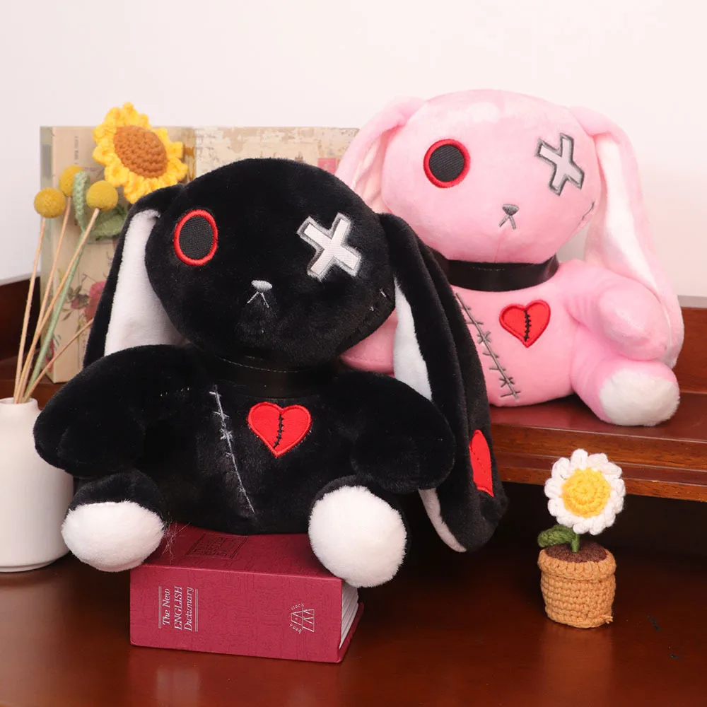 

Scary yet cute Gothic bunny plush toy - the perfect companion and unique gift for Halloween, Easter Christmas, etc.