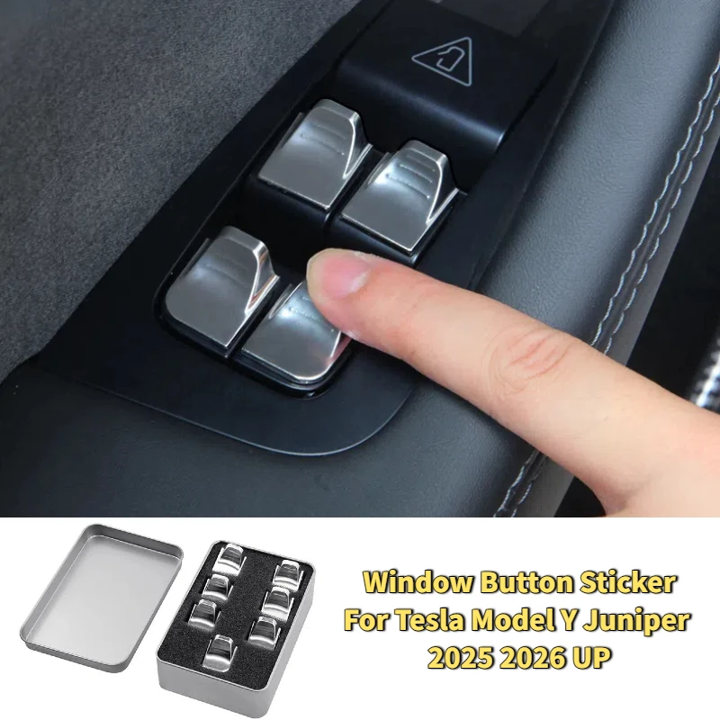 

Car Window Button Sticker for Tesla Model Y Launch Juniper 2025 2026 Car Accessories Window Lift Button Protective Cover ABS