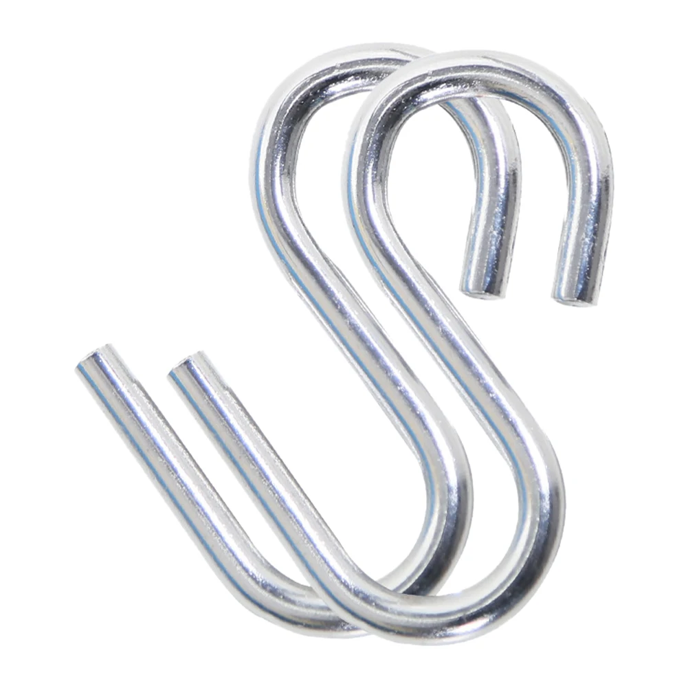 

2pcs Stainless Steel Heavy Duty Easy Apply S Shape Connecting Indoor Outdoor Camping Durable Portable Travel Hammock Hook Hiking