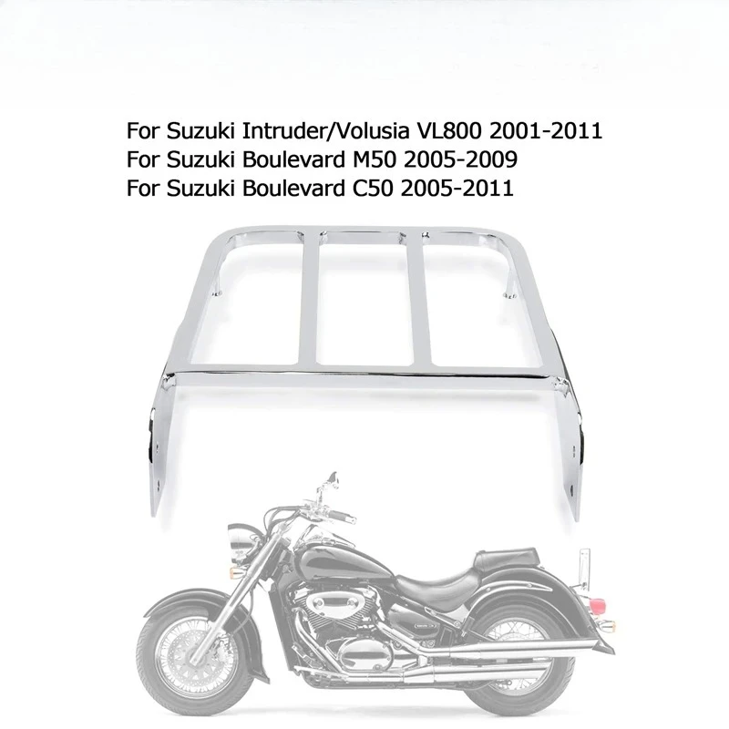 

Motorcycle Chrome Sissy Bar Luggage Rack For Suzuki Intruder Volusia VL800 2001-2011 Boulevard M50 2005-2009 C50 2005-2011