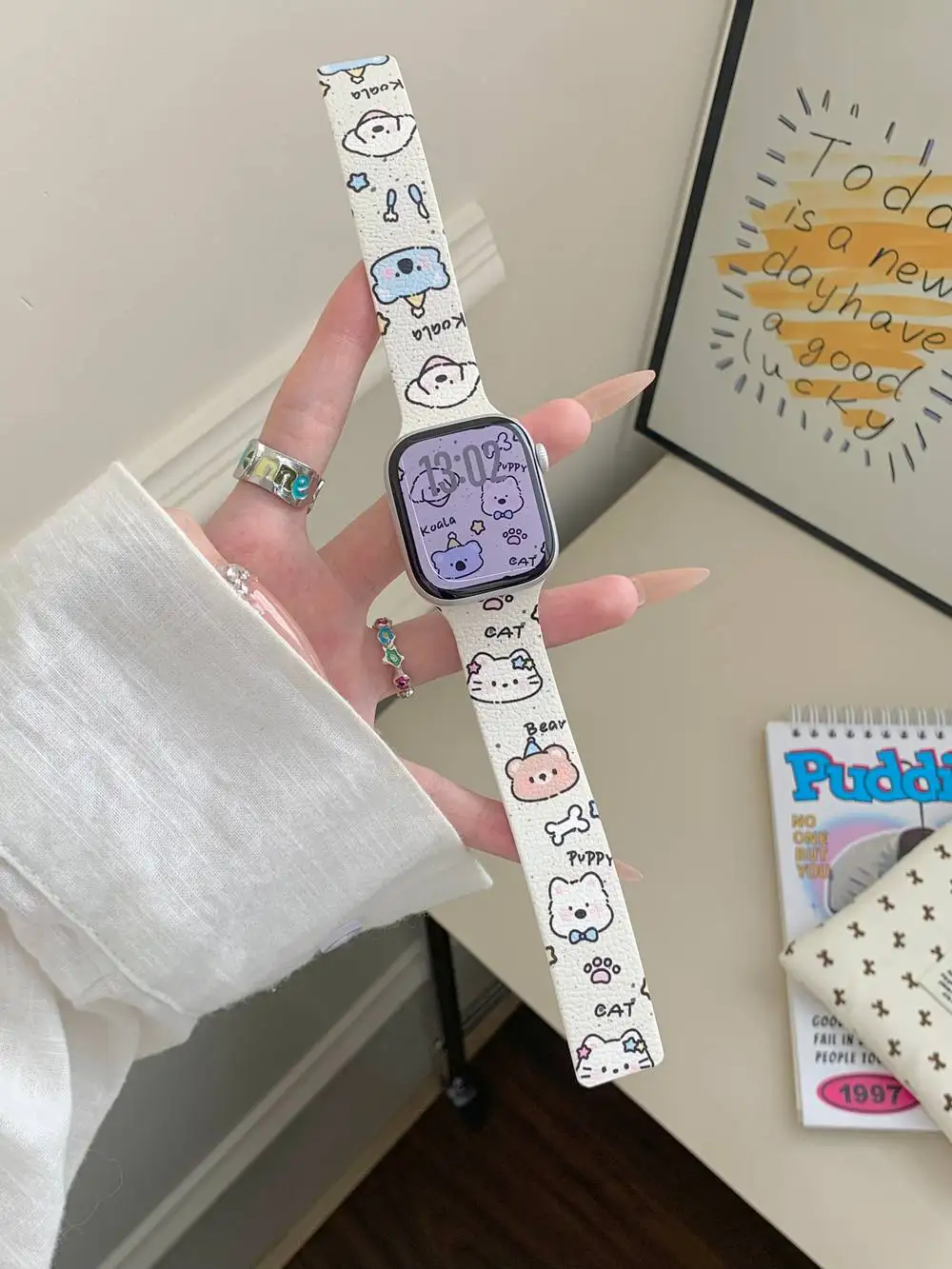 Neues magnetisches Cartoon-Armband Silikonschleife Correa für Apple Watch Band 38mm 40mm 41mm 42mm 44mm 45mm 46mm 49mm Armband