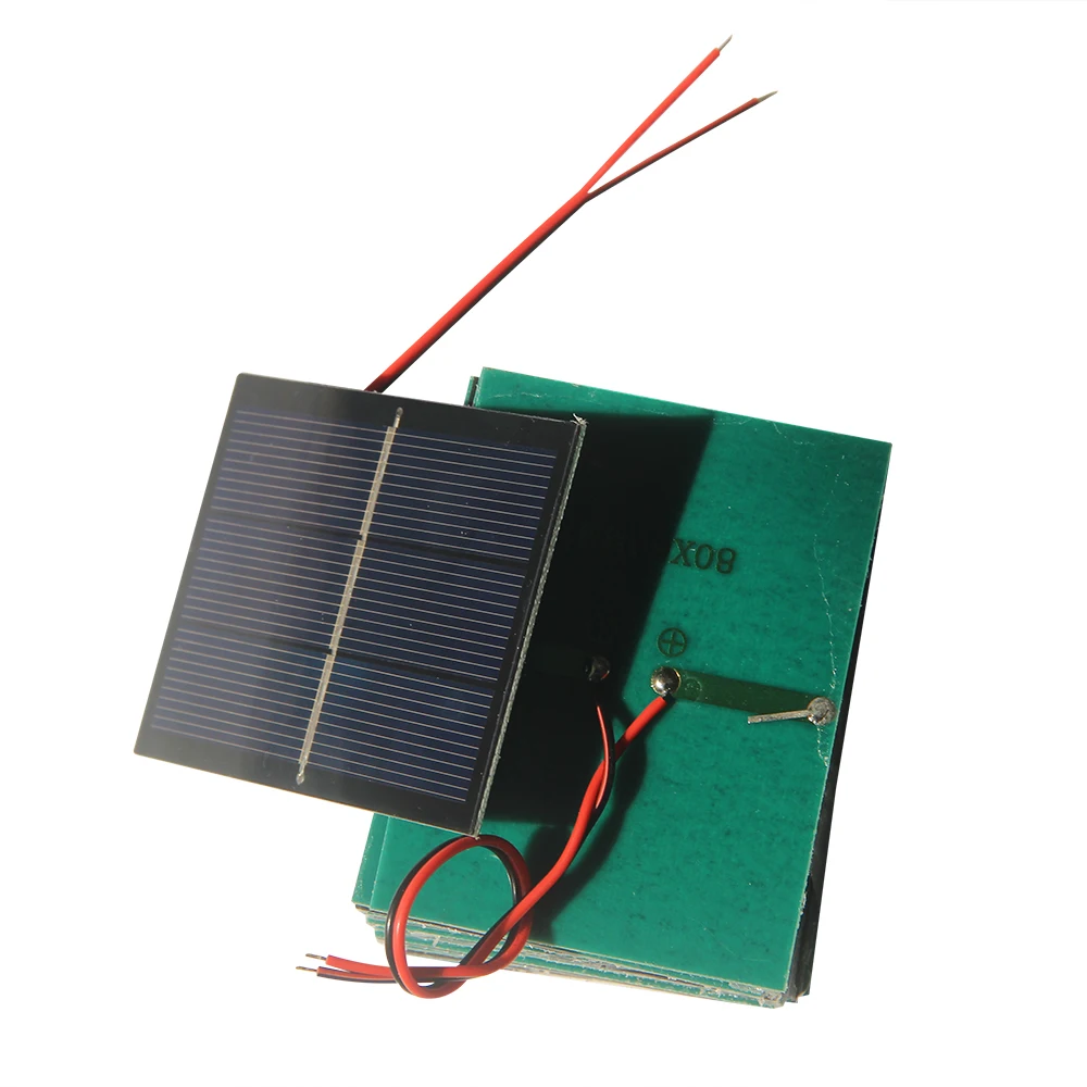 Buheshui-ミニ太陽電池,多結晶ソーラーパネル,ワイヤー付きおもちゃ,0.65w,1.5v,400mah,60x80mm,バッチあたり5個