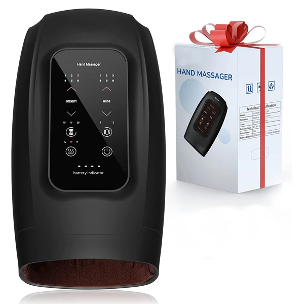 

Electric Hand Massager with Air Pressure, Palm Finger Massager, Heat Compression Massager, Cordless Vibration Hand Massager, ABS