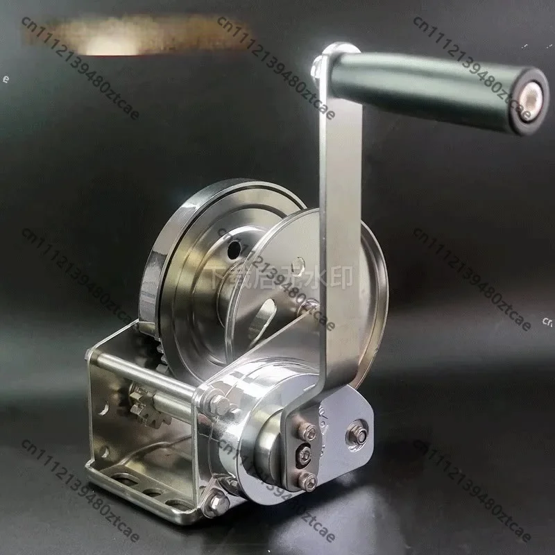 Stainless Steel Self-Locking Hand Crank Winch, 800LBS Heavy Duty, Manual Lifting Hoist, Cable Traction Hanger Industrial Tool