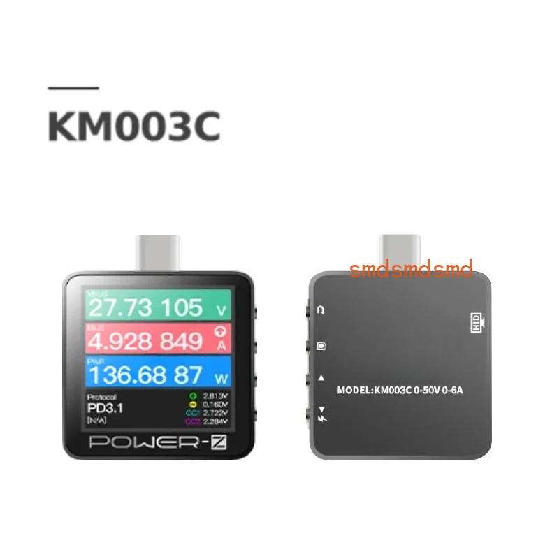 

KM003C USB Cable Tester Digital Voltmeter Ammeter Voltage Current Power Meter PD3.1/QC5.0 Fast Charger Power Bank Detect