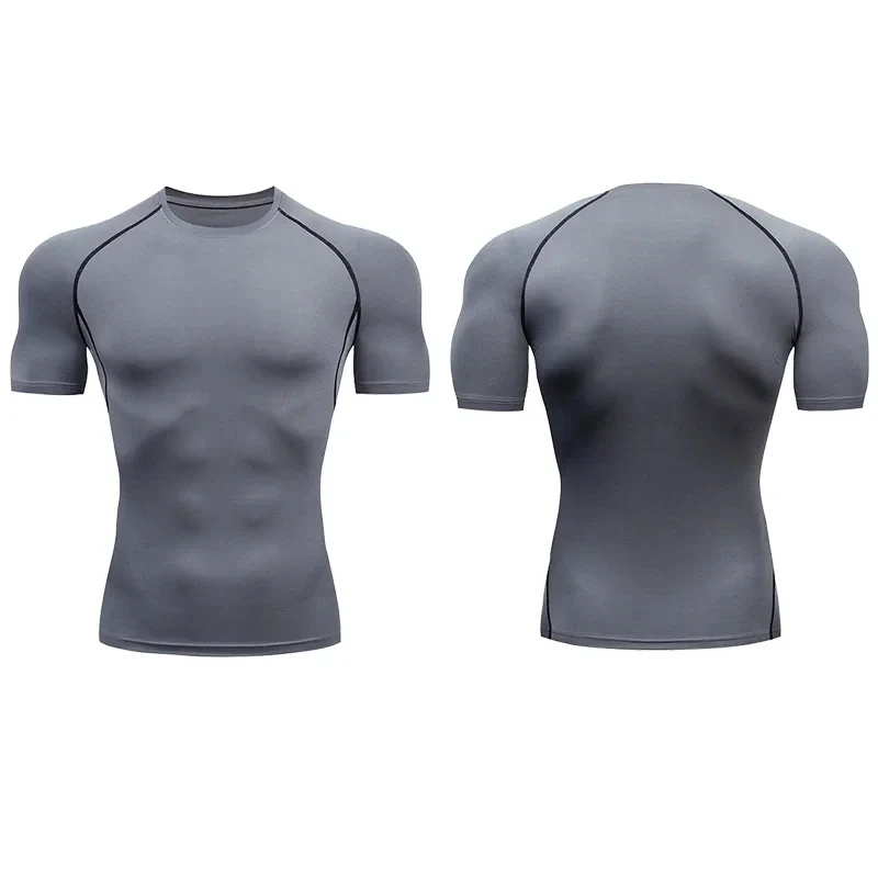 T-shirt uomo aderente in poliestere per allenamento