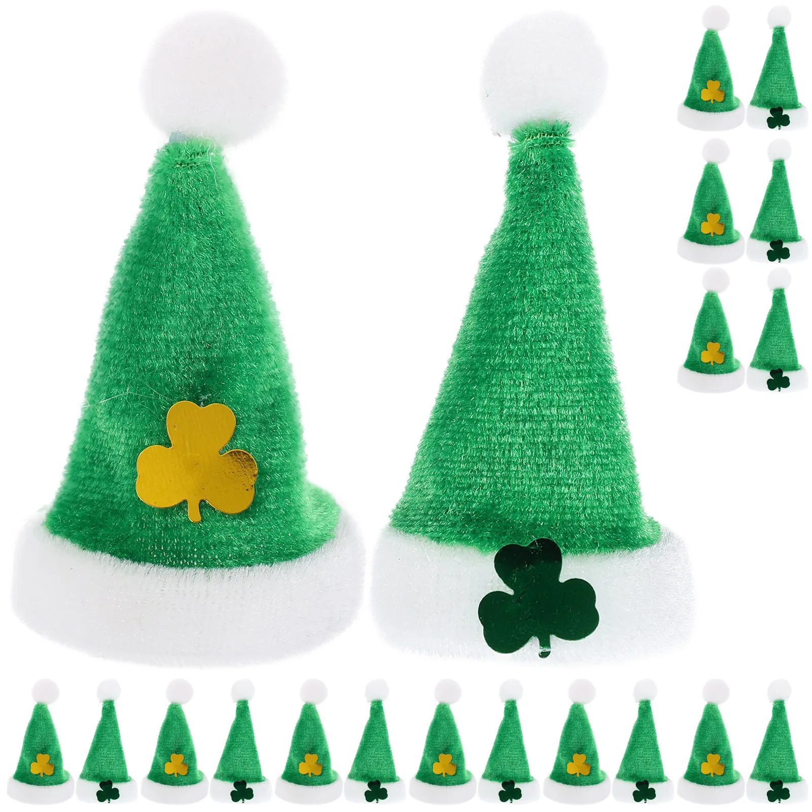 20 Peças Mini Chapéus de Trevo de São Patrício, Acessórios para Artesanato DIY, Artigos para Festas, Decoração para Fotos