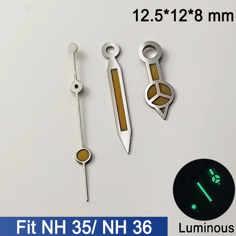 Hand Watch Hands Suitable for NH 35 NH 36 Green Luminous Replacement Luxury Watches Accessory Parts Wristwatch Modification Part