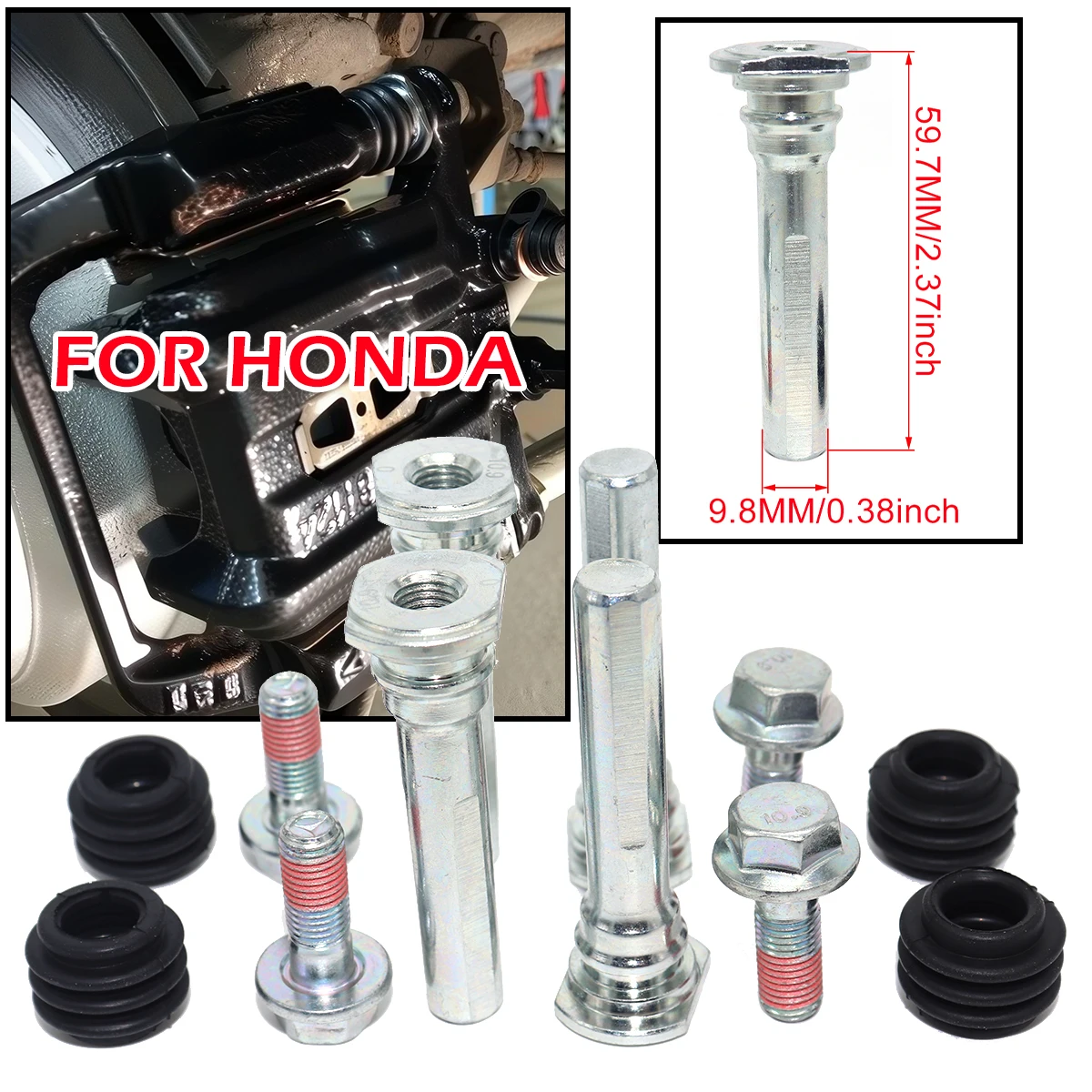 FOR HONDA ACCORD MK9 S2000 FRV JAZZ CRV Brake Caliper Cylinder Slider Guide Pin For Disc Housing Bolt Rubber Bushing Boot Seal