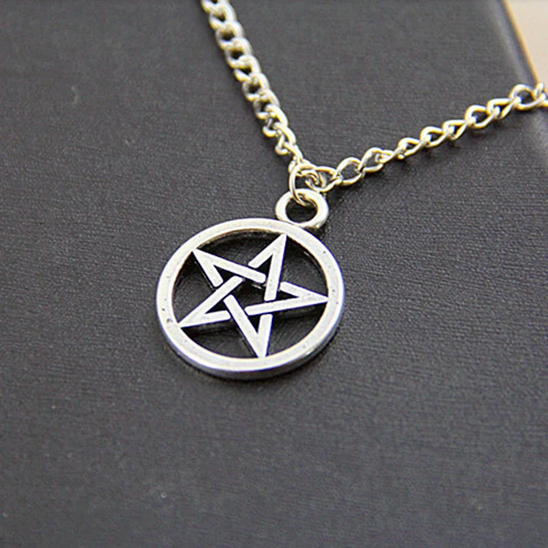 Pentagram Pendant Necklace for Women Men Wicca Wiccan Witchcraft Y2k Male Jewelry Accessories Men's Chain Goth Aesthetic Gothic