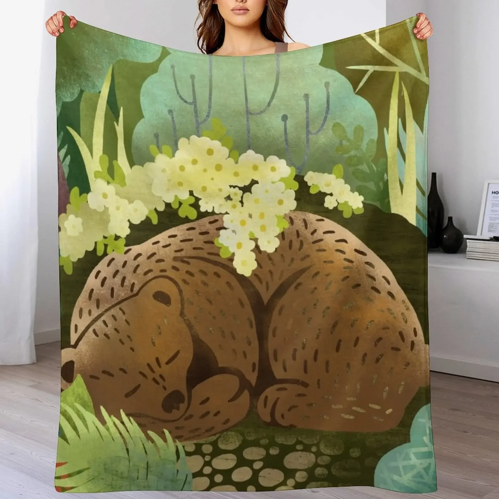 

Bear Nest Throw Blanket Soft Plush Plaid decorative Cute Plaid Thermal Blankets