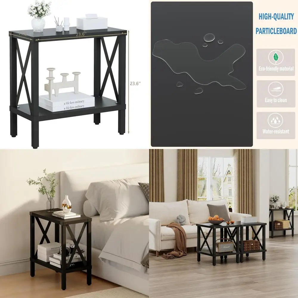 

Элегантный узкий приставной столик, вместительный столик для дивана, прикроватная тумбочка в деревенском стиле с местом для хранения, тонкий прикроватный столик для гостиной и спальни