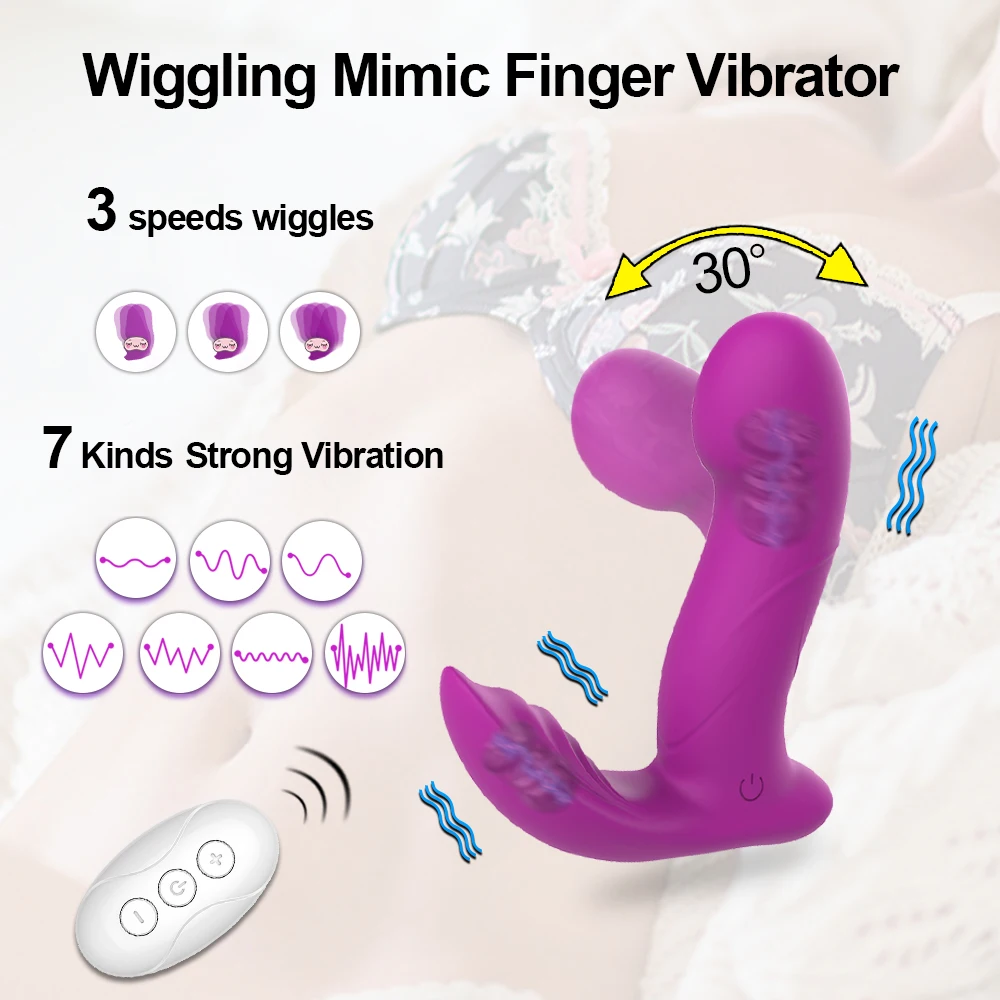 Wireless Remote Control Dildo Clitoris Stimulator Wearable Finger Wiggling Vibrator Female Sex Toys Shop for Women Couples Adult