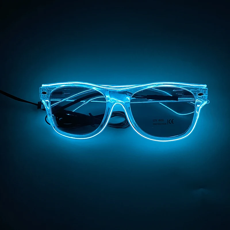LED Neon leuchtende Brille leuchten Rave Kostüm Party Dekor DJ Club Brillen Leistung Requisiten ändern Farbe Ball Brillen – Detail 14