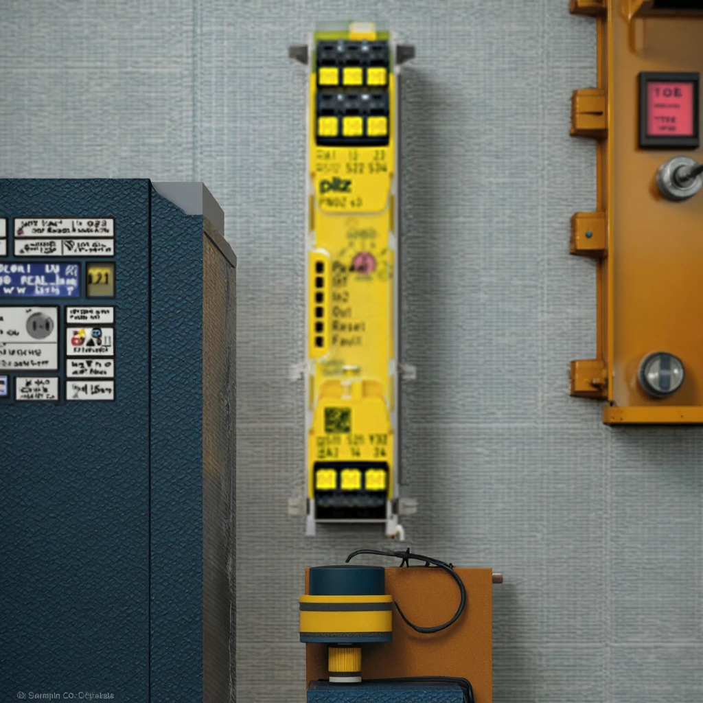 Датчик безопасности Pilzp Model 774532 PNOZ XV3.1 3/24VDC 3N/O 1N/C 2N/O T, дальность обнаружения 4,5 мм, монтаж DIN35мм, для автоматизированного оборудования