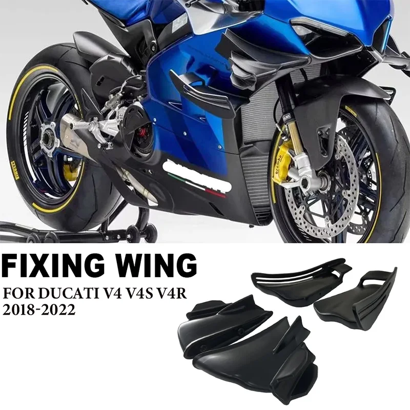 Motorcycle fixed wing for Ducati Streetfighter Panigale V4 V4S V4R 2018-2022 modification aerodynamic wings and side wings