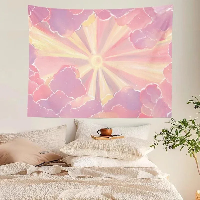 VIKAMA Pastel Sunset Sea Painting Tapestry Wall Hanging, 6 Designs, Wall Decor for Bedroom Living Room Dorm