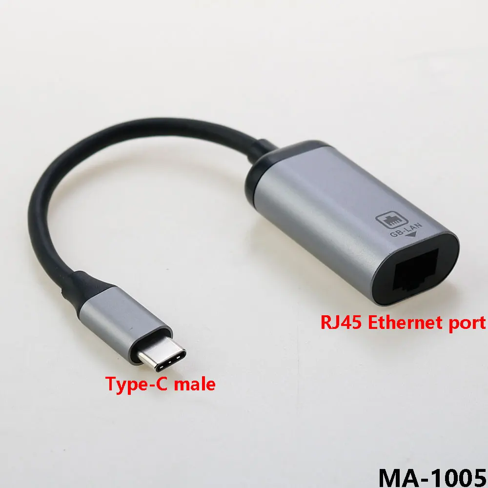 

USB type-C to RJ45 Ethernet port adapter GB-LAN converter 60HZ RJ45 Ethernet port to Type-C male short adapter cable