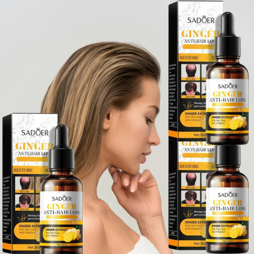 

1/3 шт., 30 мл, SADOER, черное кунжутное масло для укрепления волос, имбирь, биотин, эфирные масла, питательное лечение, разрезные концы, сухие все типы