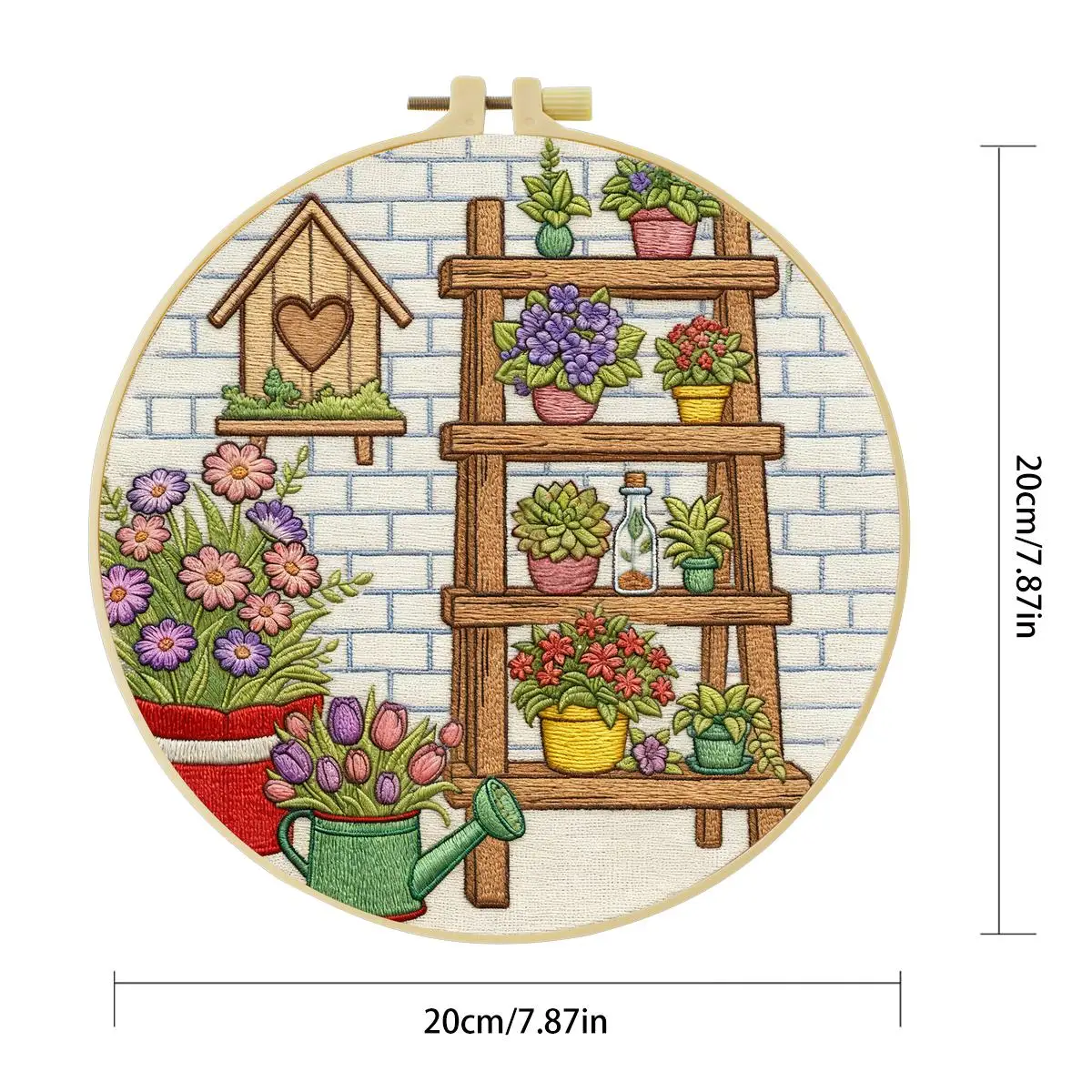 1 Stück 20X20CM/15X15CM 7,87/6,3 Zoll Meerblick Stickerei Starter-Kit DIY-Kit DIY-Stickerei-Set für Anfänger – Detail 3