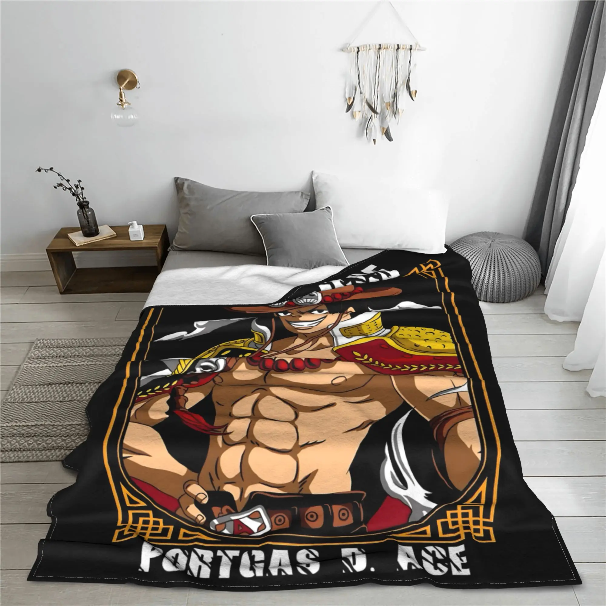 1PC One Pieces Anime Luffy Blanket Throw Blanket  Novelty Warm Blanket All Season Home Gift