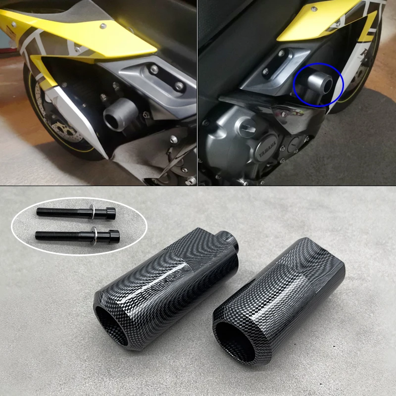 YZF R1 New For Yamaha YZF R1 YZFR1 YZF-R1 2004 2005 2006 Motorcycle Parts Carbon No Cut Frame Sliders Crash Falling Protection