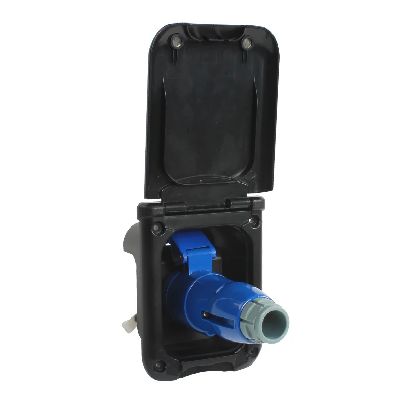 TYTXRV High Quality RV Motorhome Accessories 16A Black Color Waterproof Charging Socket Box Charging Socket Plug External Power