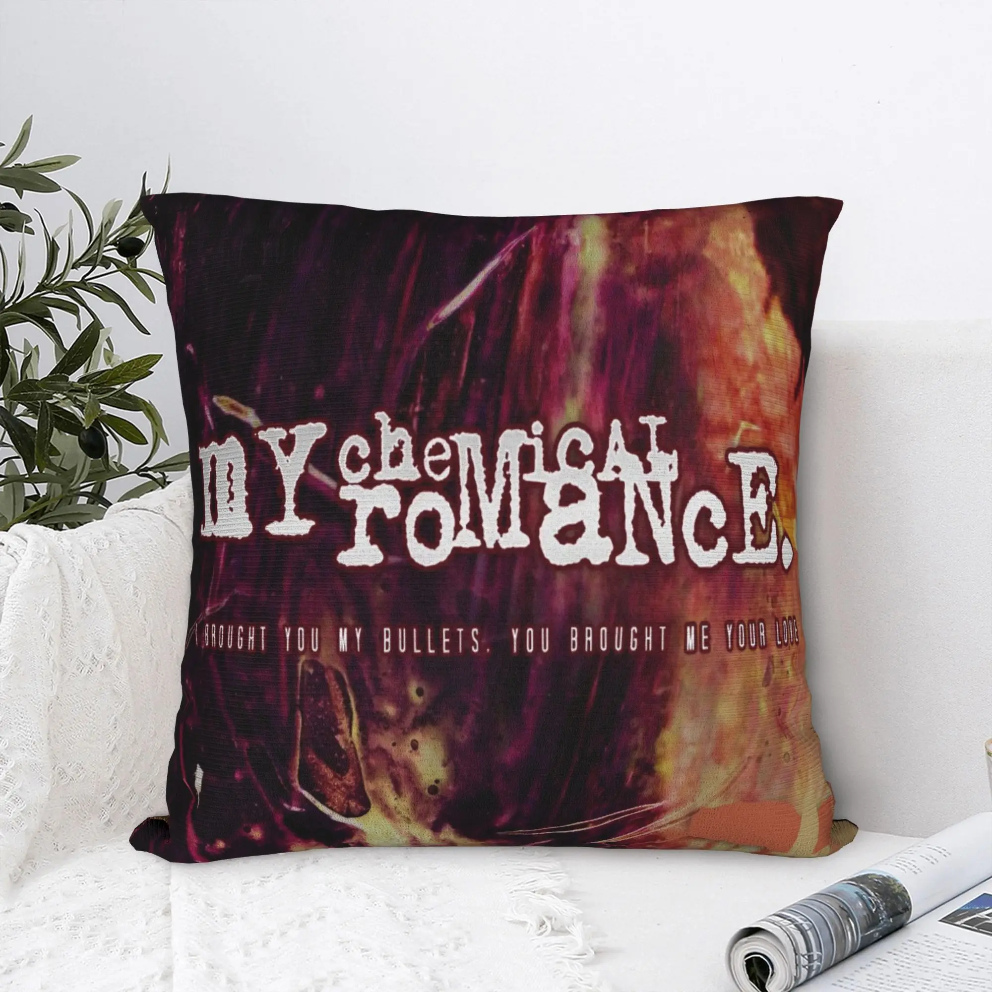 Mcr Band  Punk Rock Square Pillow Case My Chemical Romance  Cushion Cover Vintage Zipper Decor Pillowcase for Seat 18